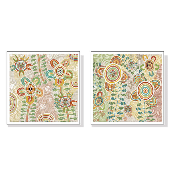 Posters & Prints Wall Art 80Cmx80cm Lovely Pattern 2 Sets White Frame Canvas