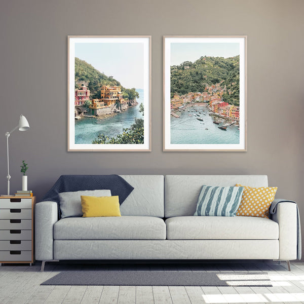 Posters & Prints Wall Art 80Cmx120cm Italy Coast Sets Wood Frame Canvas