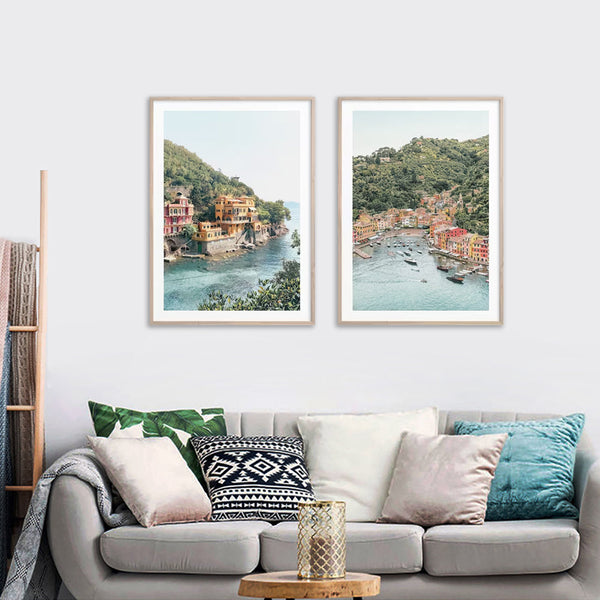 Posters & Prints Wall Art 80Cmx120cm Italy Coast Sets Wood Frame Canvas