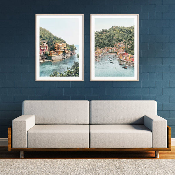 Posters & Prints Wall Art 80Cmx120cm Italy Coast Sets Wood Frame Canvas