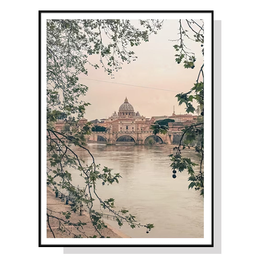 Posters & Prints Wall Art 70Cmx100cm Rome City Black Frame Canvas