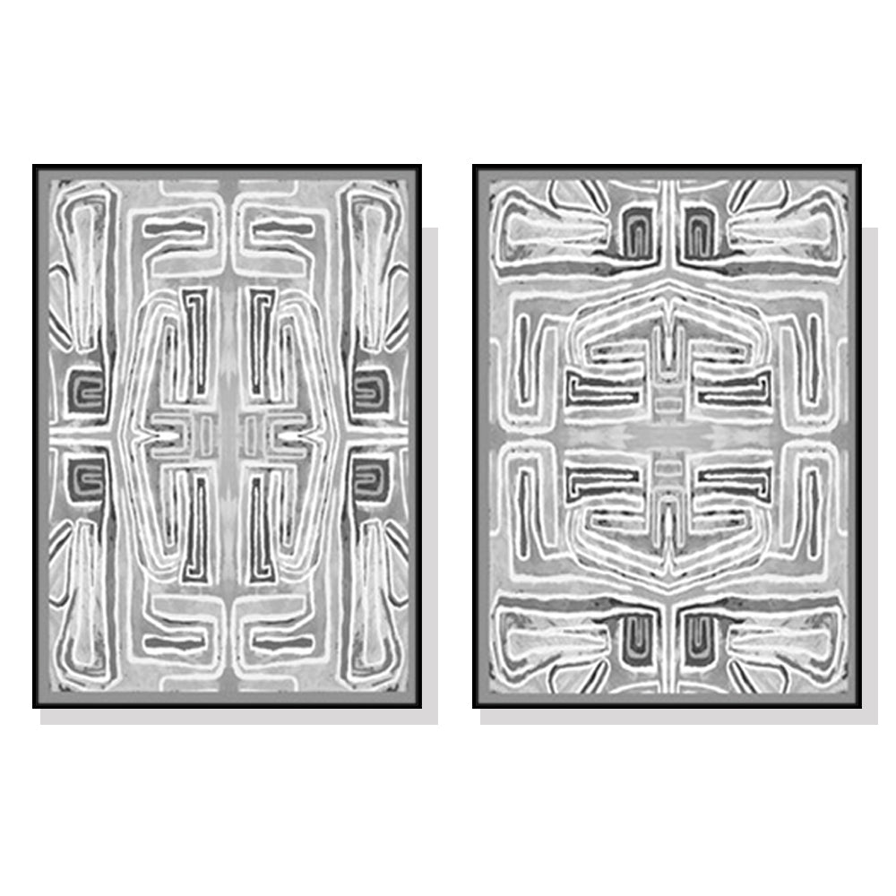 Wall Art 80Cmx120cm Black White Pattern Sets Frame Canvas