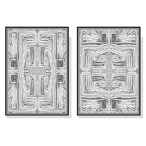 Wall Art 80Cmx120cm Black White Pattern Sets Frame Canvas