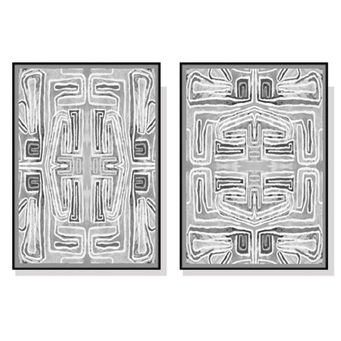 Posters & Prints Wall Art 80Cmx120cm Black White Pattern Sets Frame Canvas