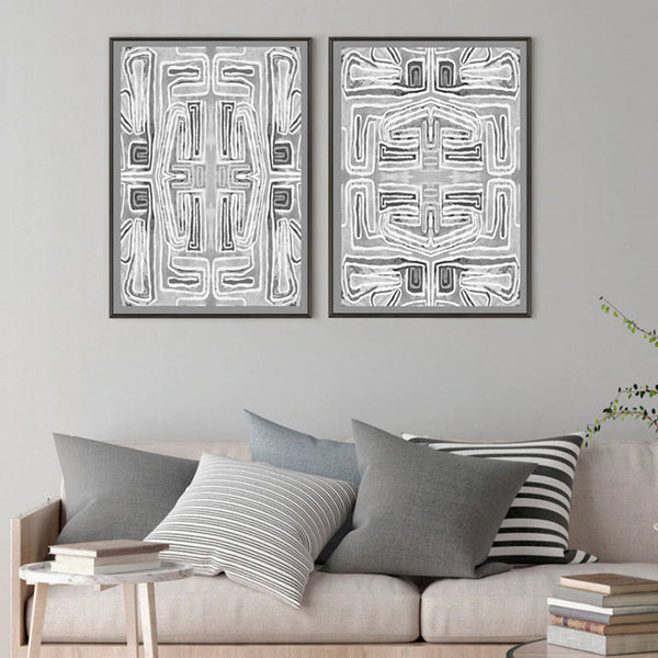 Wall Art 80Cmx120cm Black White Pattern Sets Frame Canvas