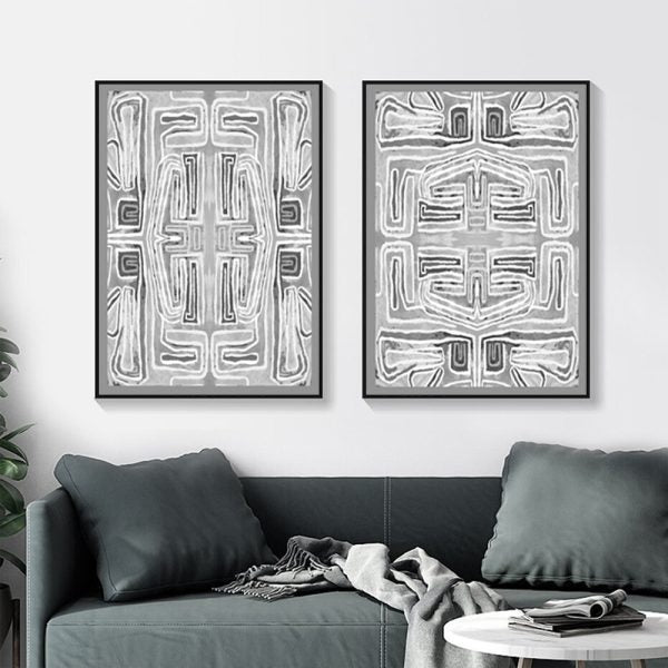 Posters & Prints Wall Art 80Cmx120cm Black White Pattern Sets Frame Canvas