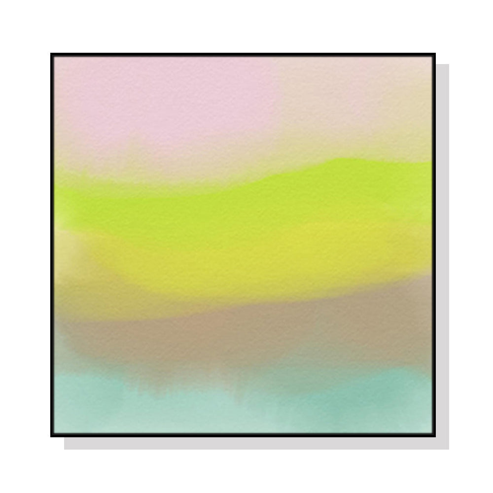 Wall Art 40Cmx40cm Colorful Watercolor Black Frame Canvas