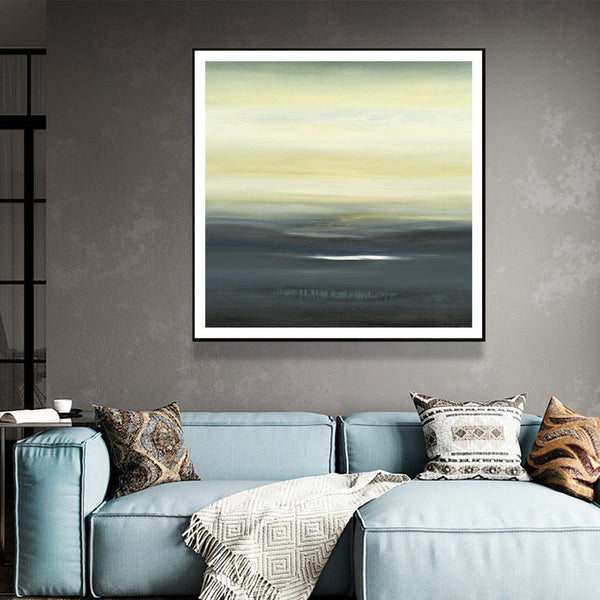 Wall Art 50Cmx50cm Land Of Serenity Black Frame Canvas