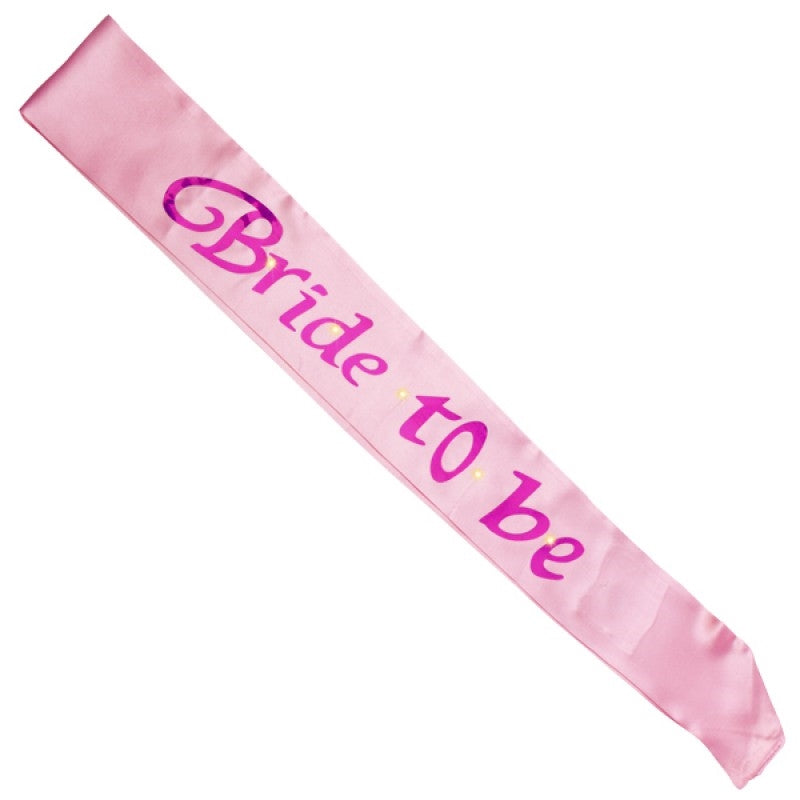 Party Decorations Pink Bride To Be Flashing Sash