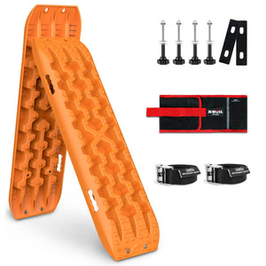 Recovery Tracks X Bull 2Pcs Snow Mud 4Wd With 4Pc Mounting Bolts Orange