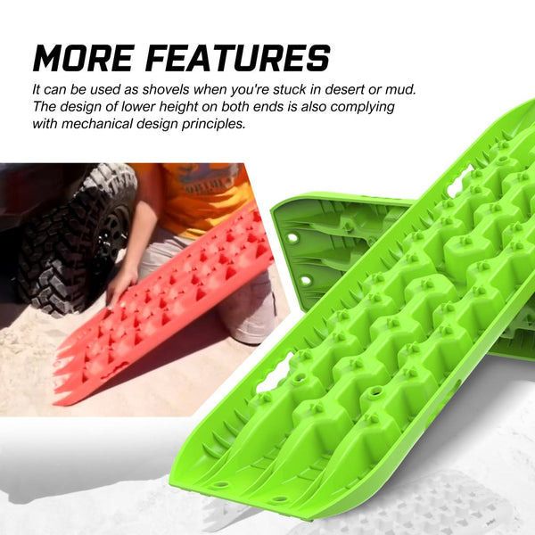 X-Bull Recovery Tracks Boards 10T 2 Pairs Sand Mud Snow With Mounting Bolts Pins Green