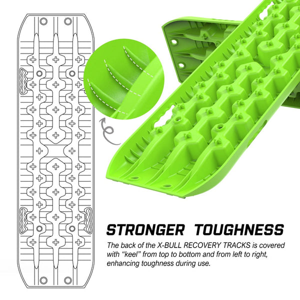 X-Bull Recovery Tracks Boards 10T 2 Pairs Sand Mud Snow With Mounting Bolts Pins Green