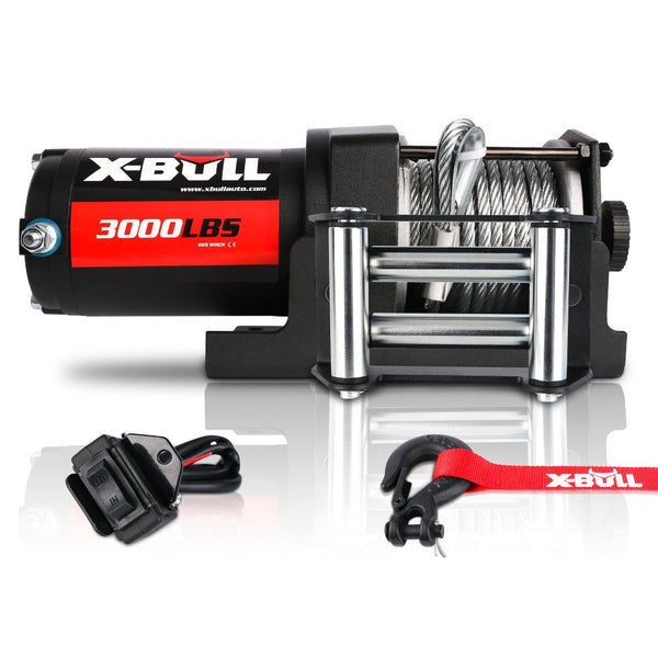 X-Bull Electric Winch 3000Lbs Steel Wire Cable 12V Boat Atv 4Wd Trailer 10 Units