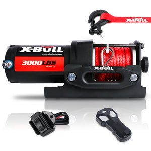 Tow Bars & Winches X Bull Electric Winch 12V Wireless 3000Lbs/1360Kg Synthetic Rope Boat Atv 4Wd