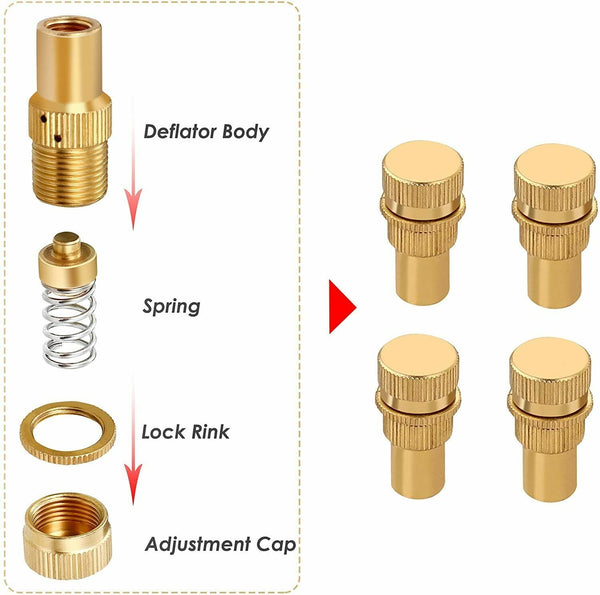 Deflators X Bull Tyre Brass Air 0 60 Psi Tire Valve Core Tool Automatic