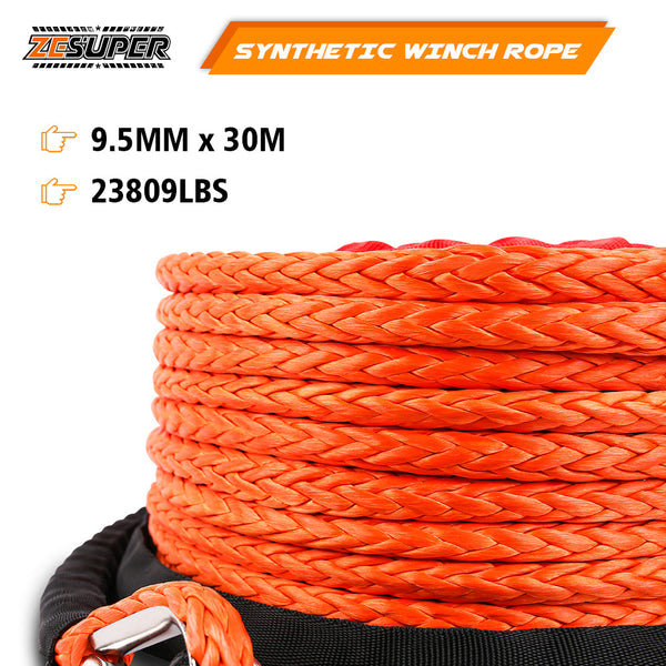 Tow Bars & Winches Zesuper Winch Rope 9.5Mm X 30M Dyneema Sk75 Hook Synthetic Car Tow Recovery Cable