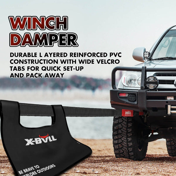 X-Bull 4Wd Recovery Kit Kinetic Rope With Winch 12000Lbs Electric 12V 4X4 Offroad