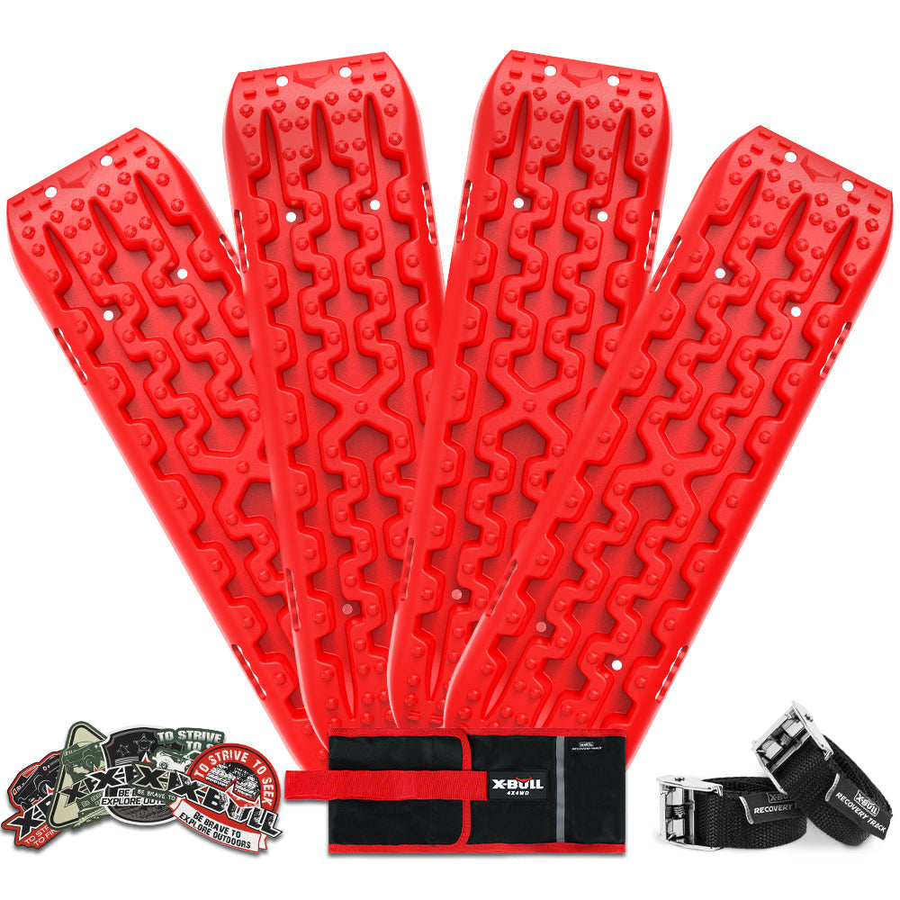 Recovery Tracks X Bull 2 Pairs Sand Mud Snow 4Wd / 4X4 Atv Offroad Stronger Gen 3.0 Red