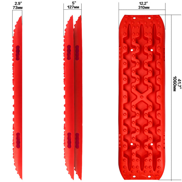 Recovery Tracks X Bull 2 Pairs Sand Mud Snow 4Wd / 4X4 Atv Offroad Stronger Gen 3.0 Red