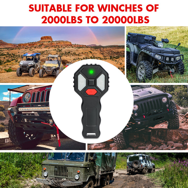 X-Bull 2X Wireless Winch Remote Control 12 Volt Handset Switch 150Ft 4Wd