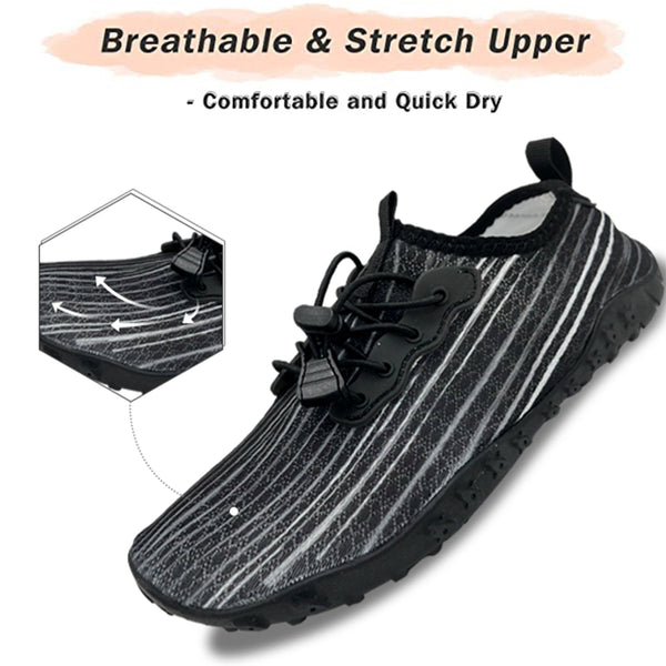 Water Shoes For Men And Women Soft Breathable Slip On Aqua Socks Swim Beach Pool Surf Yoga (Black Size Us 7)