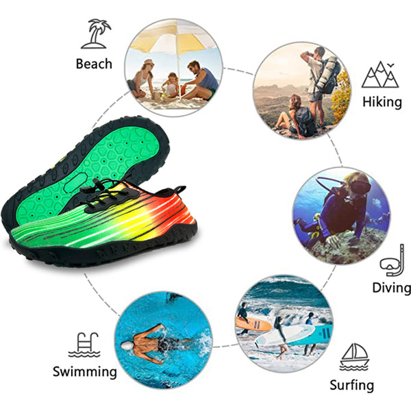 Water Shoes For Men And Women Soft Breathable Slip On Aqua Socks Swim Beach Pool Surf Yoga (Green Size Us 12)