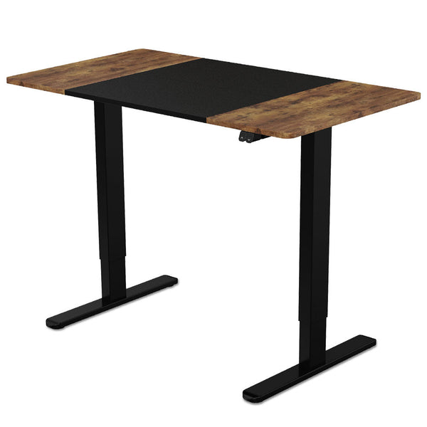 Standing Desks Fortia Sit To Stand Up Standing Desk, 120X60cm, 72 118Cm Electric Height Adjustable, 70Kg Rated, Oak Style/Black Frame