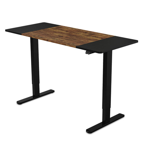 Standing Desks Fortia Sit To Stand Up Standing Desk, 140X60cm, 72 118Cm Electric Height Adjustable, 70Kg Rated, Oak Style/Black Frame