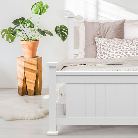Slumber Single Wooden Timber Bed Frame, White