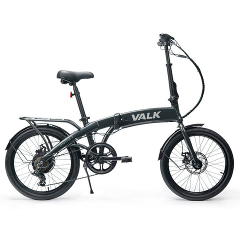 Electric Bicycles Valk Shuttle 5 Electric Folding Bike, Gen Ii, 20" Tyres, Shimano 7 Speed, Dark Grey