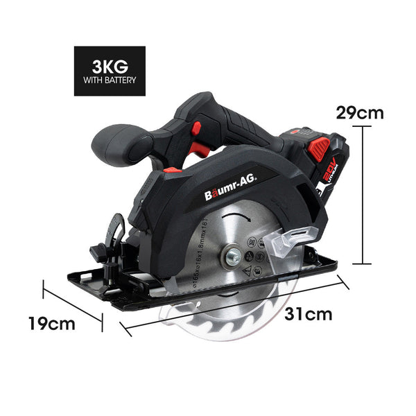 Circular Saws Baumr Baumr Ag Cs3 20V Sync Cordless Circular Saw With Battery And Fast Charger Kit