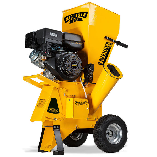 Chippers Shredders Mulchers Michigan 18Hp Petrol Wood Chipper Commercial 420Cc Shredder Mulcher Garden Tree Grinder