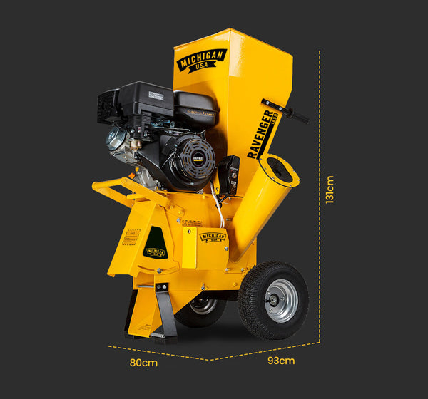 Chippers Shredders Mulchers Michigan 18Hp Petrol Wood Chipper Commercial 420Cc Shredder Mulcher Garden Tree Grinder