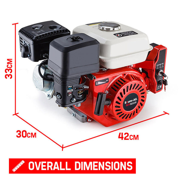 Multi Purpose Power Tool Engines Baumr Ag 6.5Hp Petrol Engine Stationary Motor Ohv Horizontal Shaft Electric Start Recoil