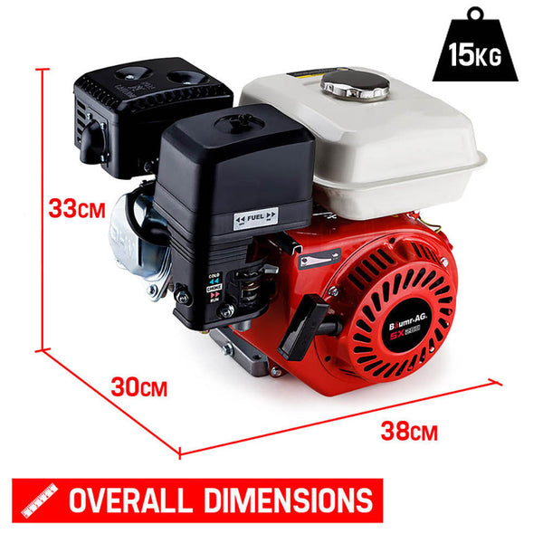 Multi Purpose Power Tool Engines Baumr Baumr Ag 6.5Hp Petrol Stationary Engine Motor 4 Stroke Ohv Horizontal Shaft Recoil Start