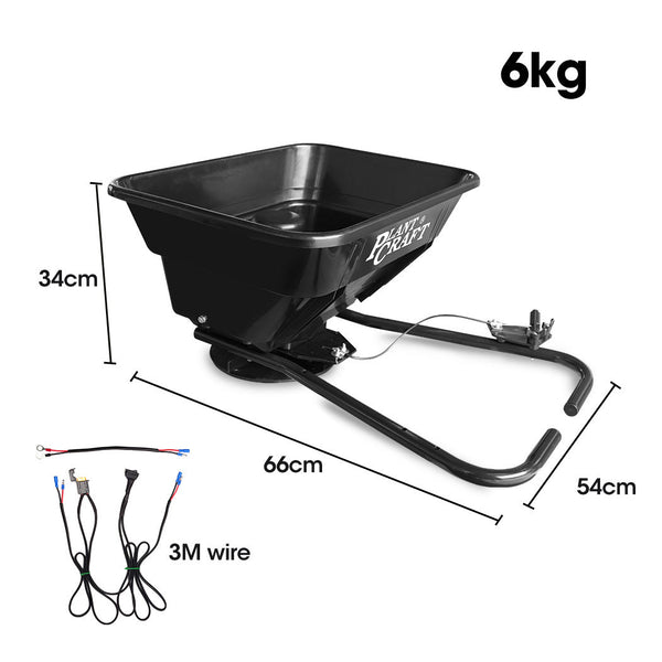 Lawn Mower Accessories Plantcraft Spreader 12V 36Kg 30L Lawn Seed Fertiliser, For Atv, Ride On Mower, With Rain Cover