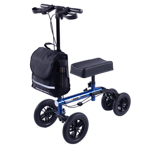 Walkers & Canes Equipmed Knee Scooter Walker, 10 Inch Tyres Dual Brakes Bag Broken Leg Ankle Foot Mobility Crutches Alternative Blue