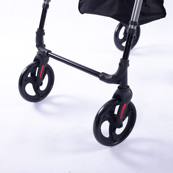 Walkers & Canes Equipmed 4 Wheel Lightweight Rollator Walker, Aluminium Frame, Seat, Carry Bag, For Seniors, Titanium Style