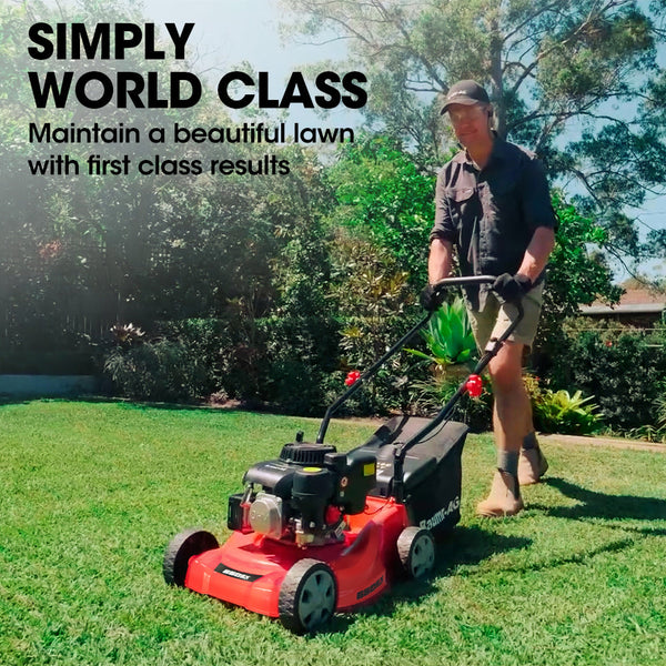 Petrol Mowers Baumr Ag 139Cc Lawn Mower 4 Stroke 16 Inch Petrol Lawnmower Hand Push Engine 35L Catcher