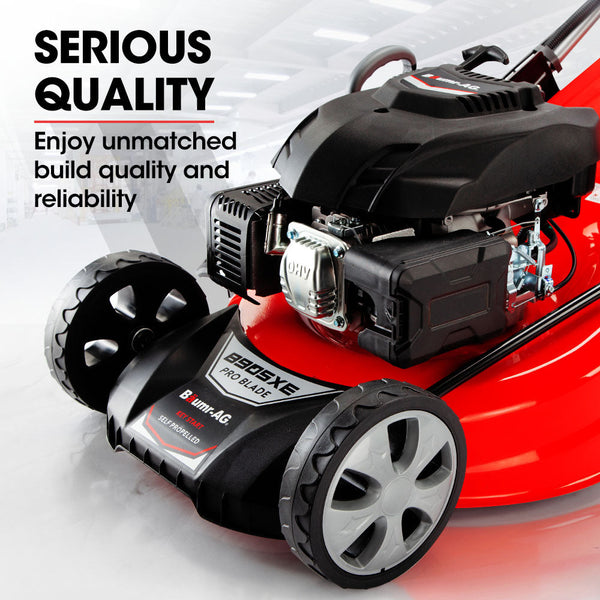 Petrol Mowers Baumr Baumr Ag 248Cc Lawn Mower 4 Stroke 21 Inch Petrol Lawnmower 4 In 1 Self Propelled Electric Start