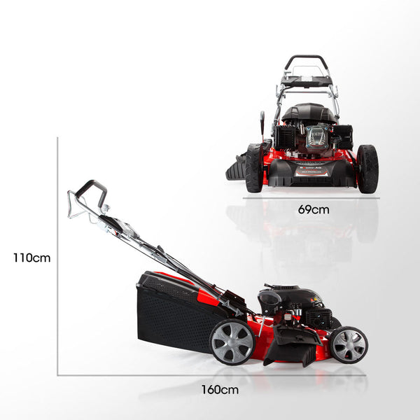 Petrol Mowers Baumr Baumr Ag 248Cc Lawn Mower 4 Stroke 21 Inch Petrol Lawnmower 4 In 1 Self Propelled Electric Start