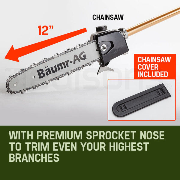 Chainsaws Baumr Ag 65Cc Long Reach Pole Chainsaw Hedge Trimmer Pruner Saw Tree Multi Tool