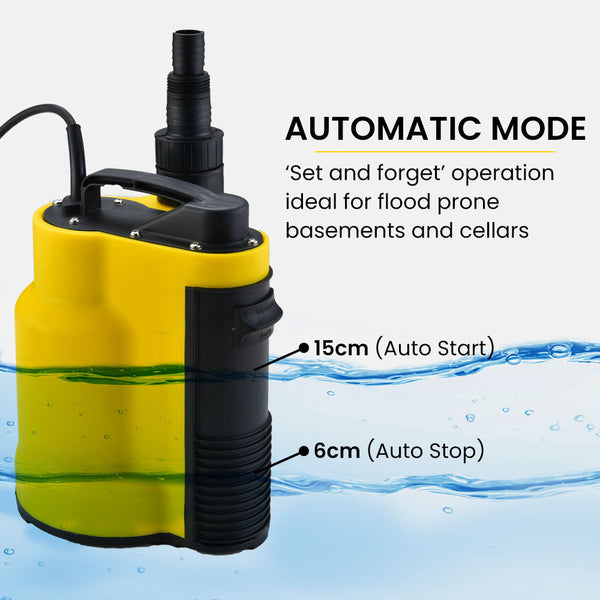 Water Pumps & Pressure Tanks Protege Tight Access Clean/Grey Water Submersible Sump Pump, Integrated Float Switch