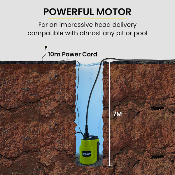 Water Pumps & Pressure Tanks Protege Tight Access Clean/Grey Water Submersible Sump Pump, Integrated Float Switch