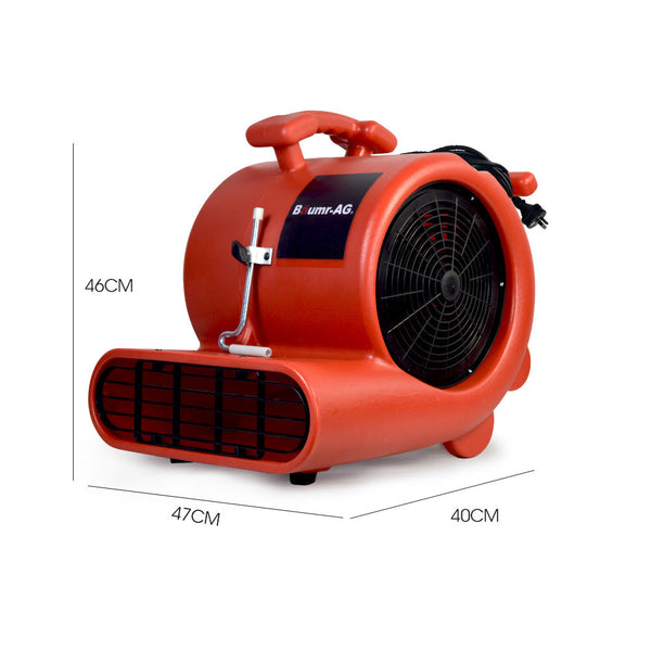 Blowers Air Movers & Dryers Baumr Ag 3 Speed Carpet Dryer Air Mover Blower Fan, 1300Cfm, Sealed Copper Motor, Poly Housing