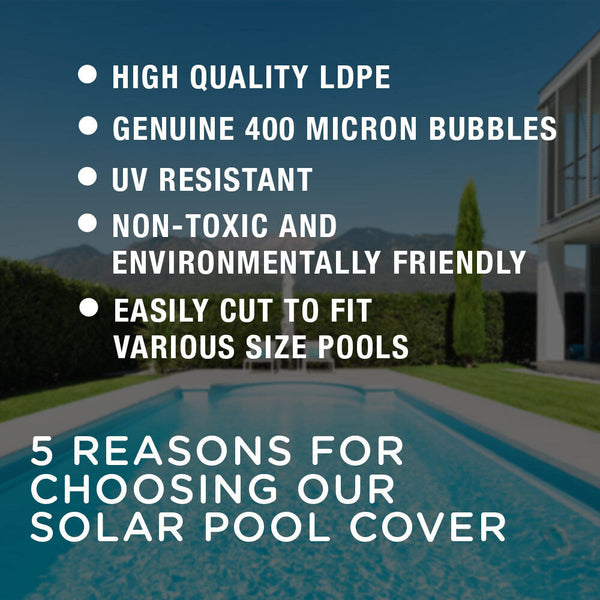 Pool Covers Aurelaqua Solar Swimming Pool Cover 400 Micron Heater Bubble Blanket 9.5X5m