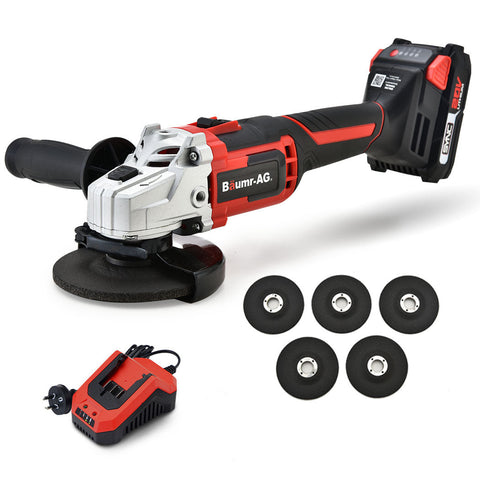 Angle Grinders Baumr Ag 20V Cordless Angle Grinder 125Mm 2Ah Lithium Battery Power Charger