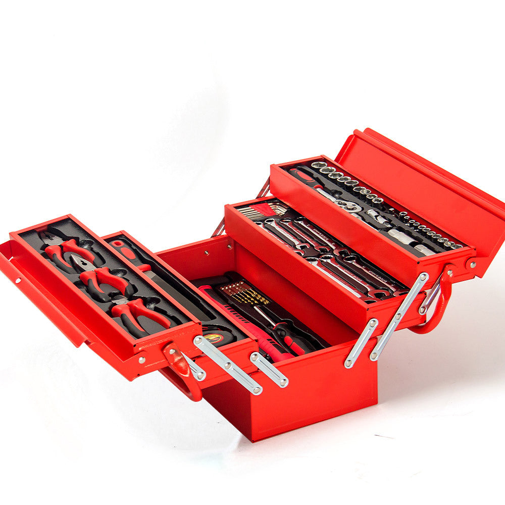 Tool Boxes Bullet 118Pc Tool Kit Box Set Metal Spanner Socket Organizer Household Toolbox