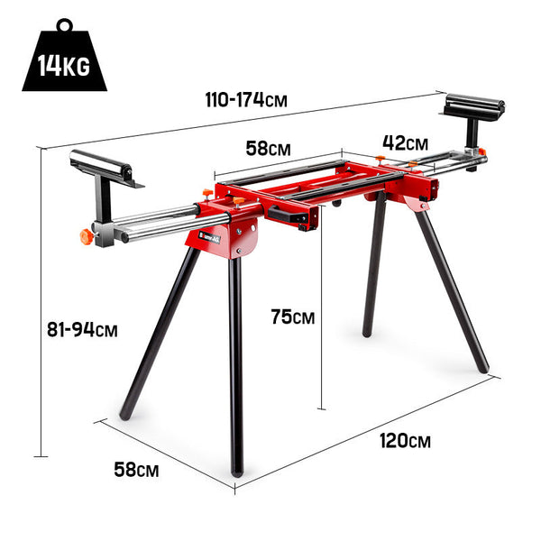 Baumr-Ag Mitre Saw Stand Universal Adjustable Portable Drop Bench Table