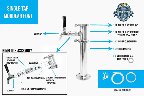 Keg Taps Beer Font Tower Single Tap Modular With